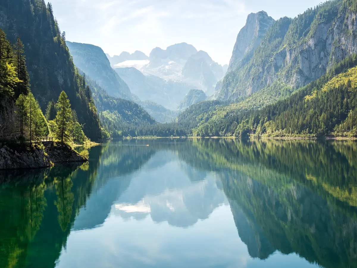The Dachstein glacier reflected in the Vorderer Gosausee