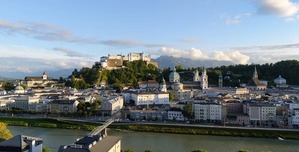 Salzburg old town with the Hohensalzburg Fortress